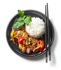 Image showing plate of asian food