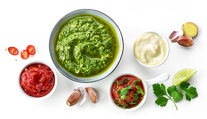 Image showing bowls of various sauces