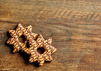 Image showing christmas cookies decorated with chocolate