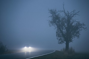 Image showing Car in thick fog