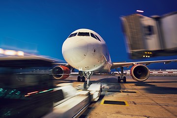 Image showing Push back of the airplane