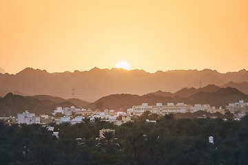 Image showing Oman landscape at sunset