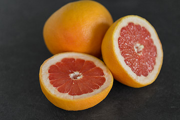 Image showing close up of fresh juicy grapefruits