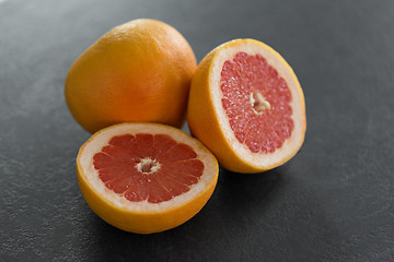 Image showing close up of fresh juicy grapefruits