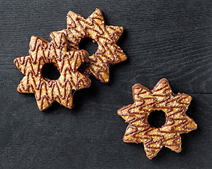 Image showing cookies on black wooden board