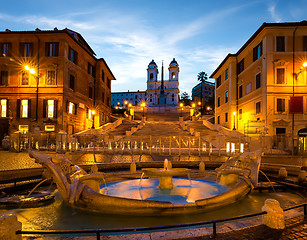 Image showing Illuminated Piazza di Spagna