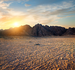 Image showing Footprints in desert