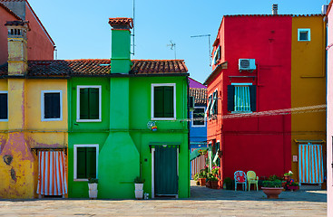 Image showing Facades of houses on Burano