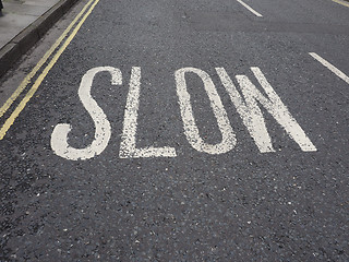 Image showing Slow street sign