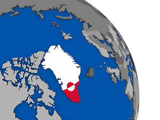 Image showing Greenland and its flag on globe