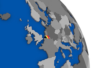 Image showing Belgium and its flag on globe