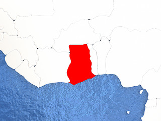 Image showing Ghana on globe