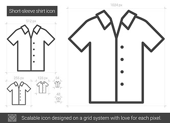 Image showing Short-sleeve shirt line icon.