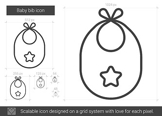 Image showing Baby bib line icon.