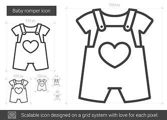 Image showing Baby romper line icon.