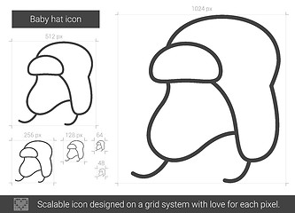 Image showing Baby hat line icon.