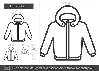 Image showing Baby coat line icon.