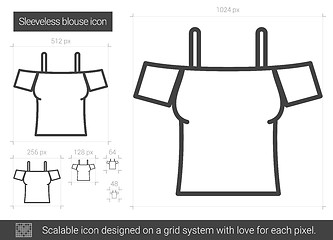 Image showing Sleeveless blouse line icon.