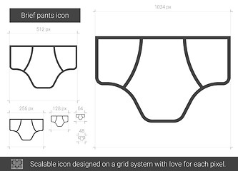 Image showing Brief pants line icon.