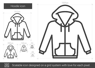 Image showing Hoodie line icon.