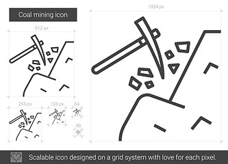 Image showing Coal mining line icon.