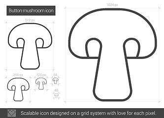 Image showing Button mushroom line icon.