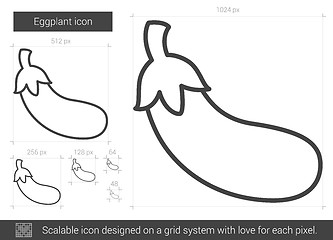 Image showing Eggplant line icon.