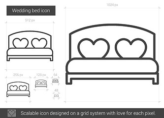 Image showing Wedding bed line icon.