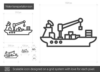 Image showing Water transportation line icon.