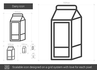 Image showing Dairy line icon.