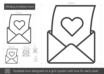 Image showing Open love letter line icon.