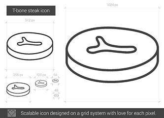Image showing T-bone steak line icon.