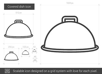 Image showing Covered dish line icon.