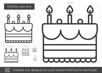 Image showing Birthday cake line icon.