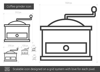 Image showing Coffee grinder line icon.