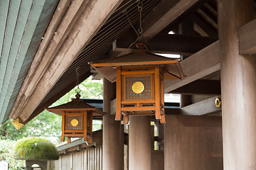 Image showing Traditional old lantern in Japanese temple
