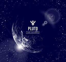 Image showing Pluto, the planet responsible in astrology for the transformation, rebirth, the collective energy of the masses. Vector illustration