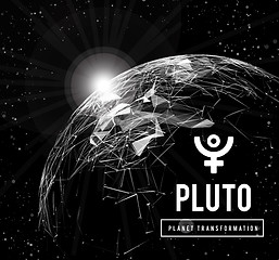 Image showing Pluto, the planet responsible in astrology for the transformation, rebirth, the collective energy of the masses. Vector illustration