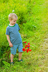 Image showing Cute boy in field
