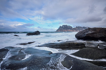 Image showing Beach of fjord in Norway