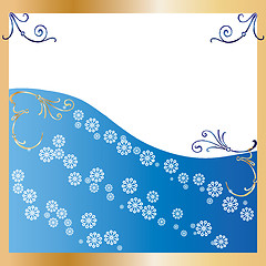 Image showing Simple blue Background with snowflakes