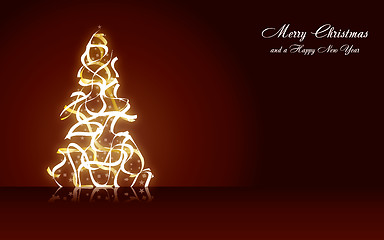 Image showing Christmas greetings card with fir tree