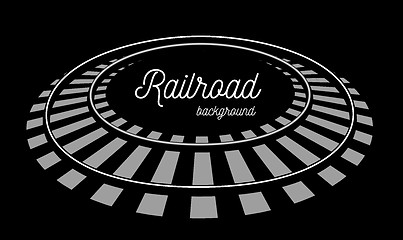 Image showing Railroad tracks vector llustration on black background