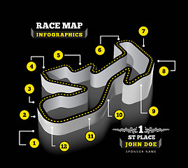 Image showing Driving racing circuit vector illustration on black