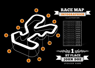 Image showing Driving racing circuit vector illustration on black