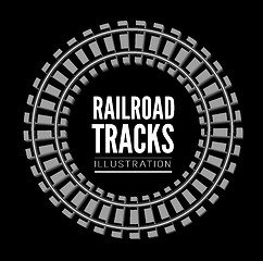 Image showing Railroad tracks vector llustration on black background