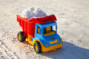 Image showing toy truck removes snow on highway