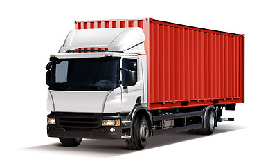 Image showing truck with red container