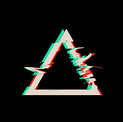 Image showing Glitch distortion frame. Vector triangle illustration on black