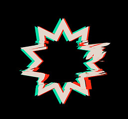 Image showing Glitch distortion frame. Vector star illustration on black